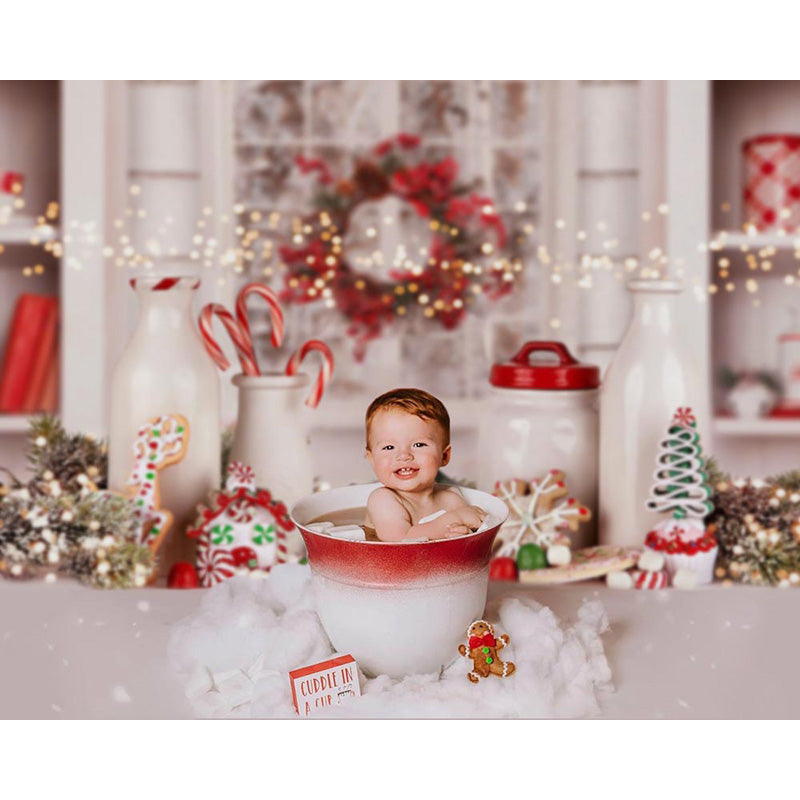 Avezano Christmas Bottle on Table Decorations Placement Scene Backdrop-AVEZANO